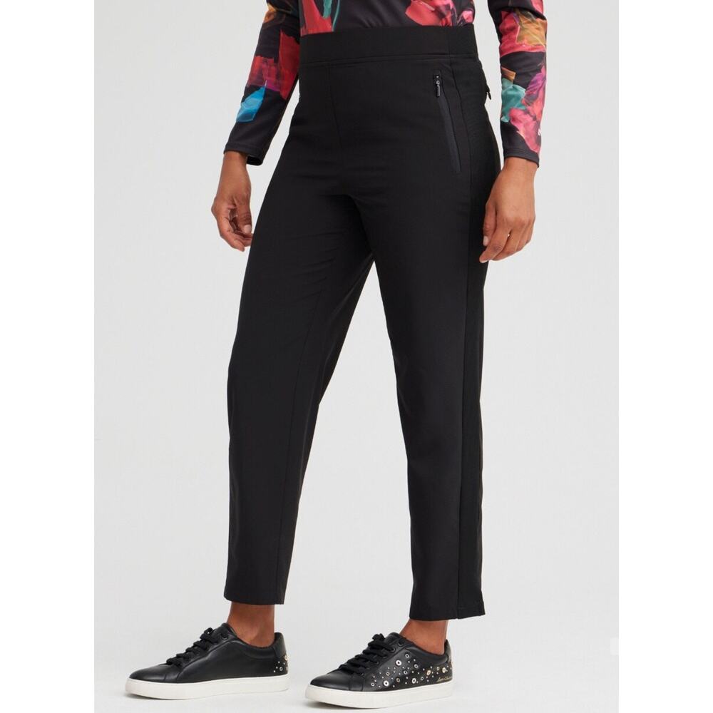 Chicos High Rise Ribbed Side Pull On Pants Size 6 Black - Picture 11 of 11
